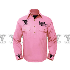 PINK. Work shirt heavy weighted
