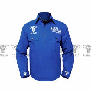 Blue Work shirt 500 gsm heavy weighted