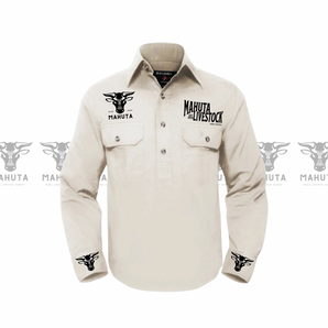 WHITE. Work shirt heavy weighted